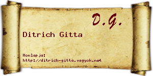 Ditrich Gitta névjegykártya